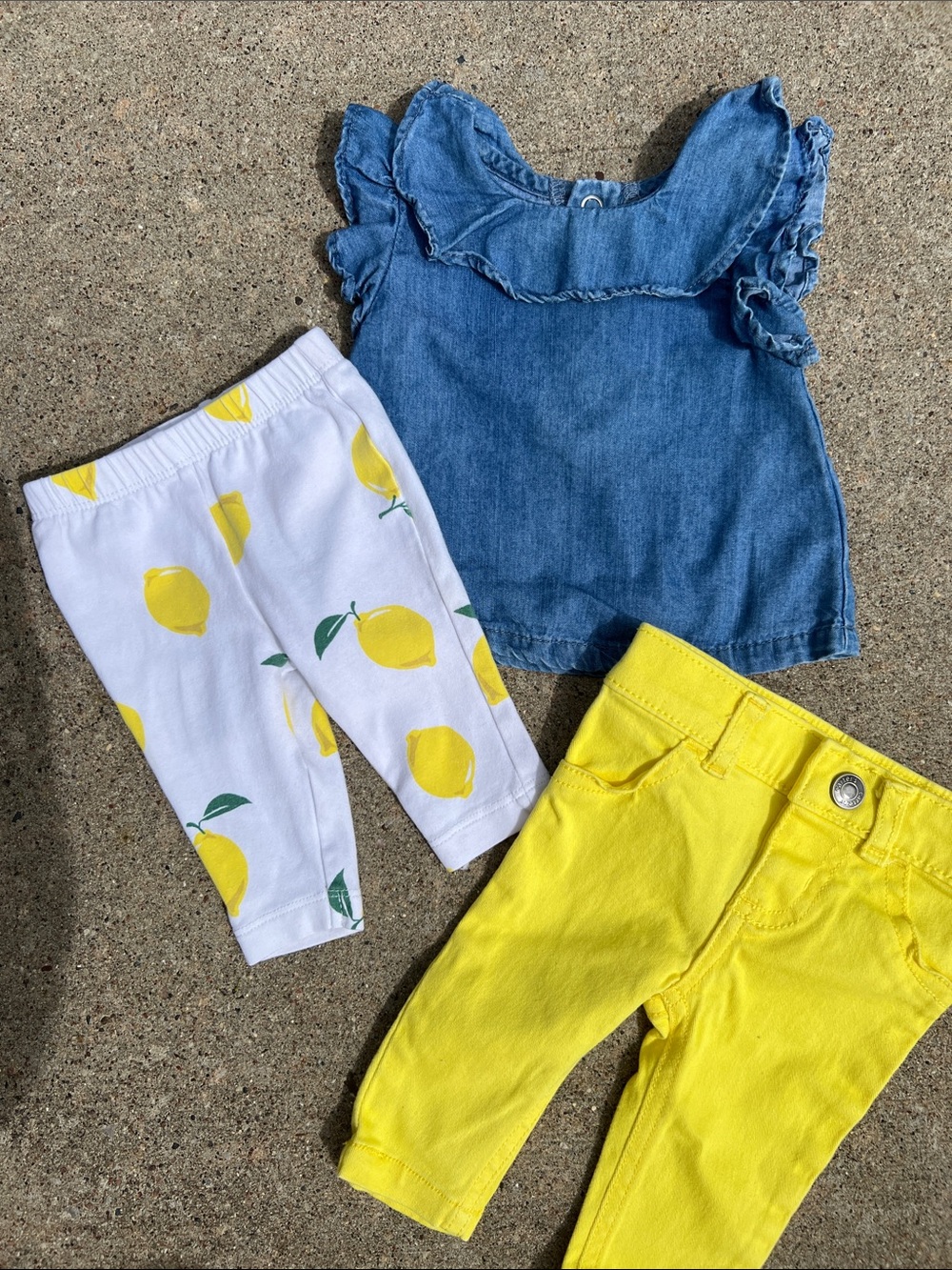 CARTERS Mixed Baby Girls Clothing Bundle of 13- Pink, Yellow, Denim Pieces - Picture 4 of 5
